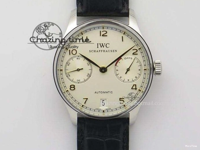 MIROTIME 0406 Portuguese Real PR IW500126 ZF 1:1 Best Edition Grey Red Dial On Black Leather Strap A52010 V Resilient 7333